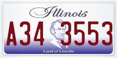 IL license plate A343553