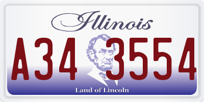 IL license plate A343554