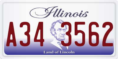 IL license plate A343562