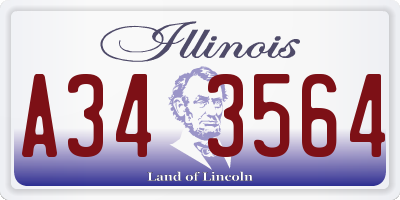 IL license plate A343564