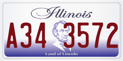 IL license plate A343572