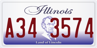 IL license plate A343574
