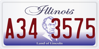 IL license plate A343575