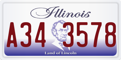 IL license plate A343578