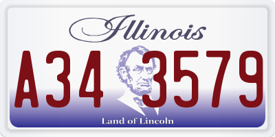 IL license plate A343579