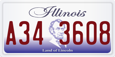 IL license plate A343608
