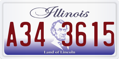 IL license plate A343615