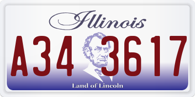 IL license plate A343617
