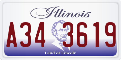 IL license plate A343619