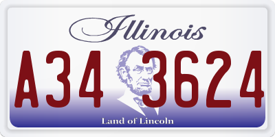 IL license plate A343624