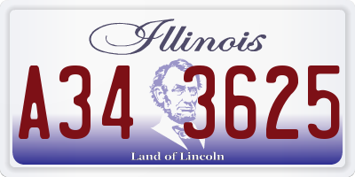 IL license plate A343625