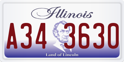 IL license plate A343630