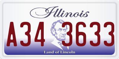 IL license plate A343633