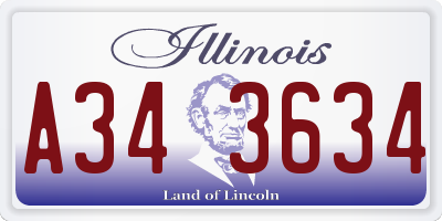 IL license plate A343634