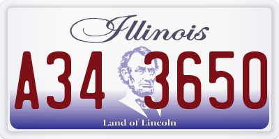 IL license plate A343650