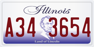 IL license plate A343654