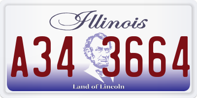 IL license plate A343664