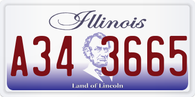 IL license plate A343665