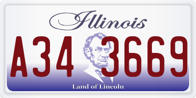 IL license plate A343669