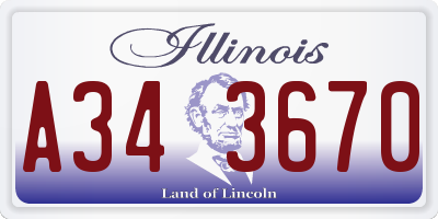 IL license plate A343670