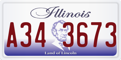 IL license plate A343673