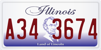 IL license plate A343674