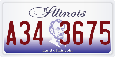 IL license plate A343675