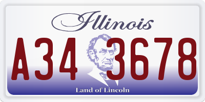 IL license plate A343678