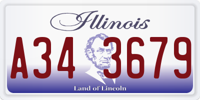 IL license plate A343679