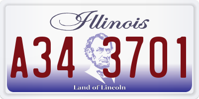 IL license plate A343701