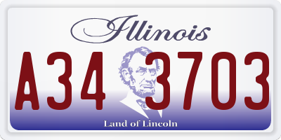 IL license plate A343703