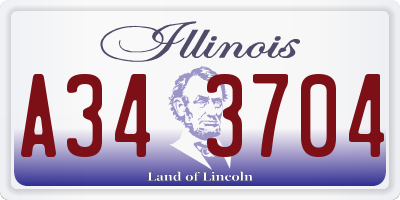 IL license plate A343704