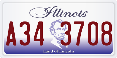 IL license plate A343708