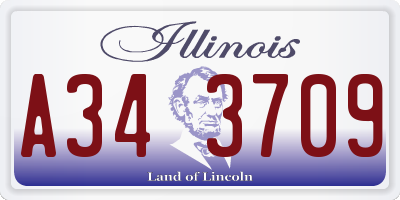 IL license plate A343709