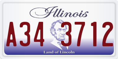 IL license plate A343712