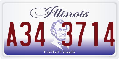 IL license plate A343714