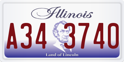 IL license plate A343740