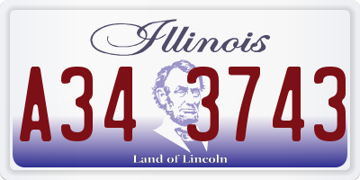 IL license plate A343743