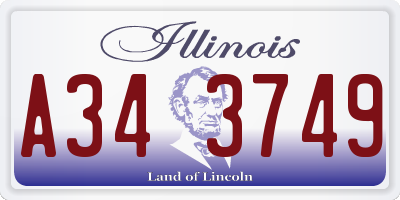 IL license plate A343749