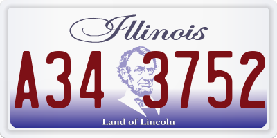 IL license plate A343752