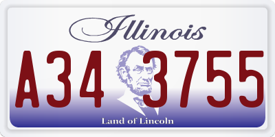 IL license plate A343755