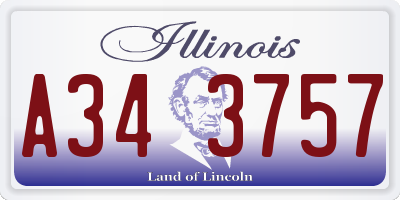 IL license plate A343757