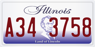 IL license plate A343758