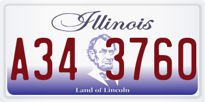 IL license plate A343760