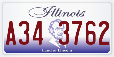 IL license plate A343762