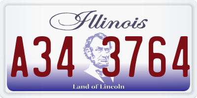 IL license plate A343764