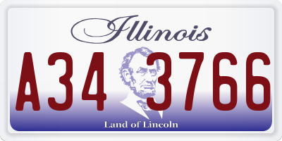 IL license plate A343766