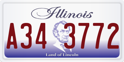 IL license plate A343772
