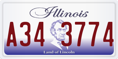 IL license plate A343774