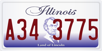 IL license plate A343775